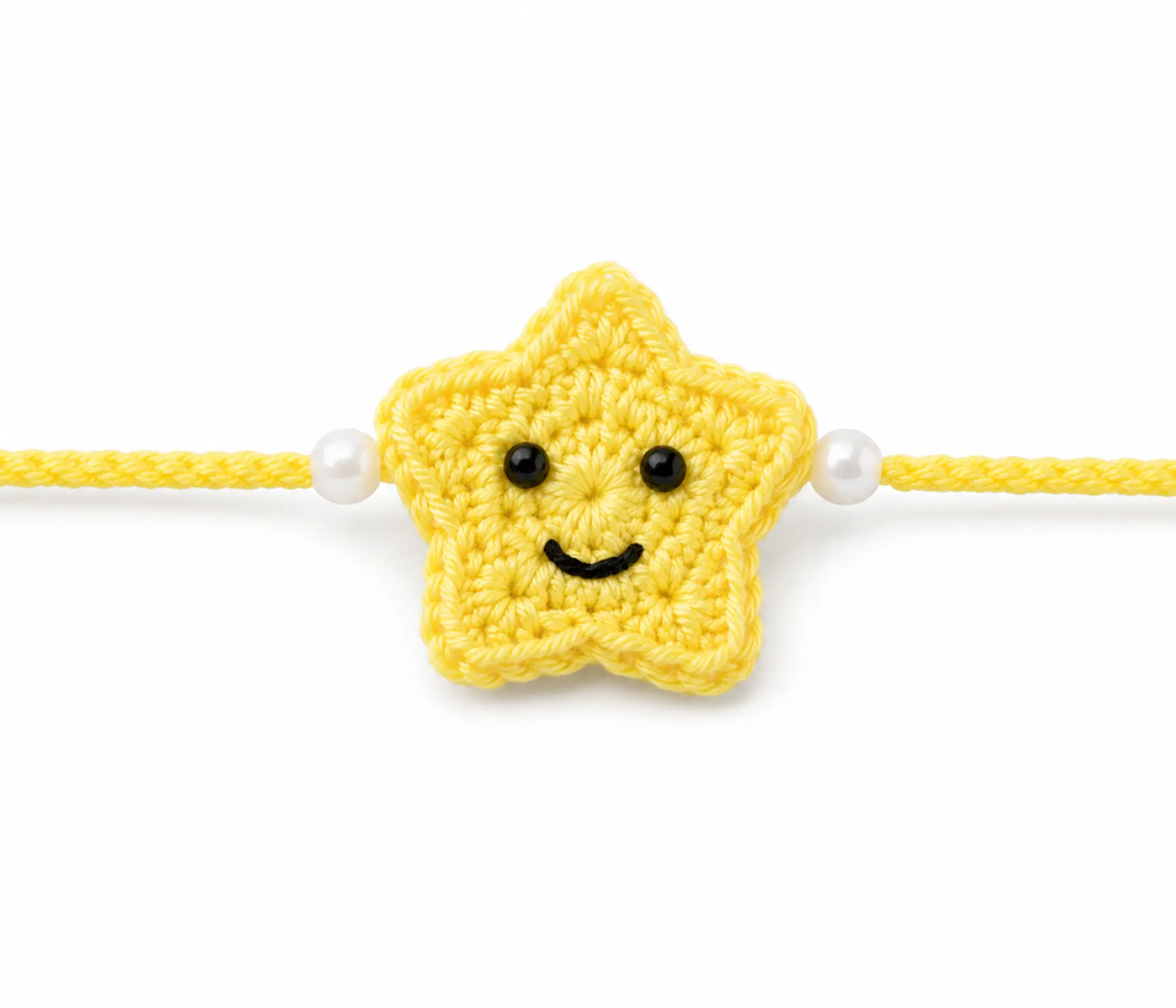 Smiling Little Star Handcrafted Kids Crochet Rakhi